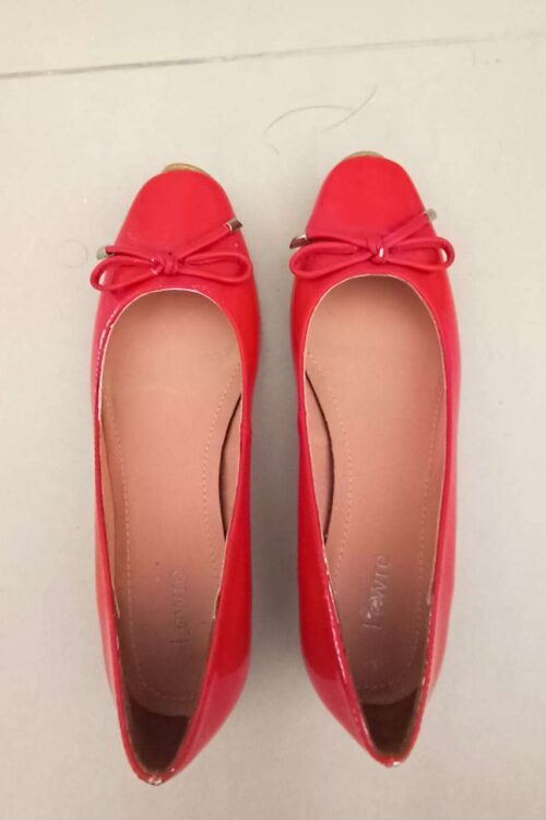 Orange casual shoes, Size 5