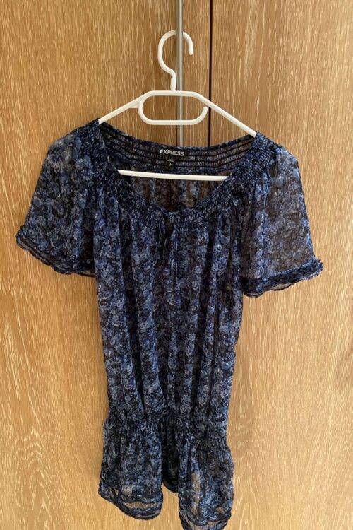 Express Blue and Black Blouse