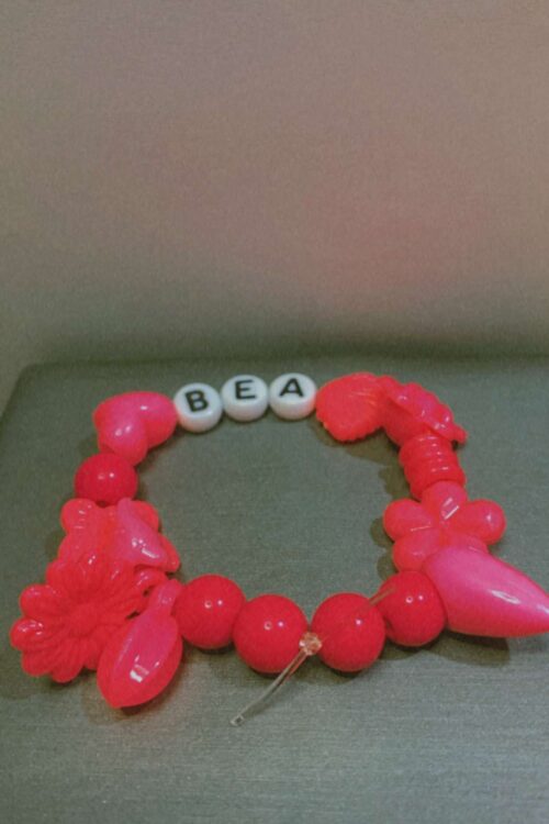 Pink letter bracelet beads